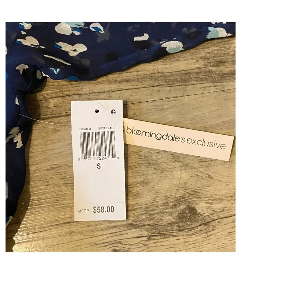 NWT AQUA Printed Smocked Top - Picture 5 of 5